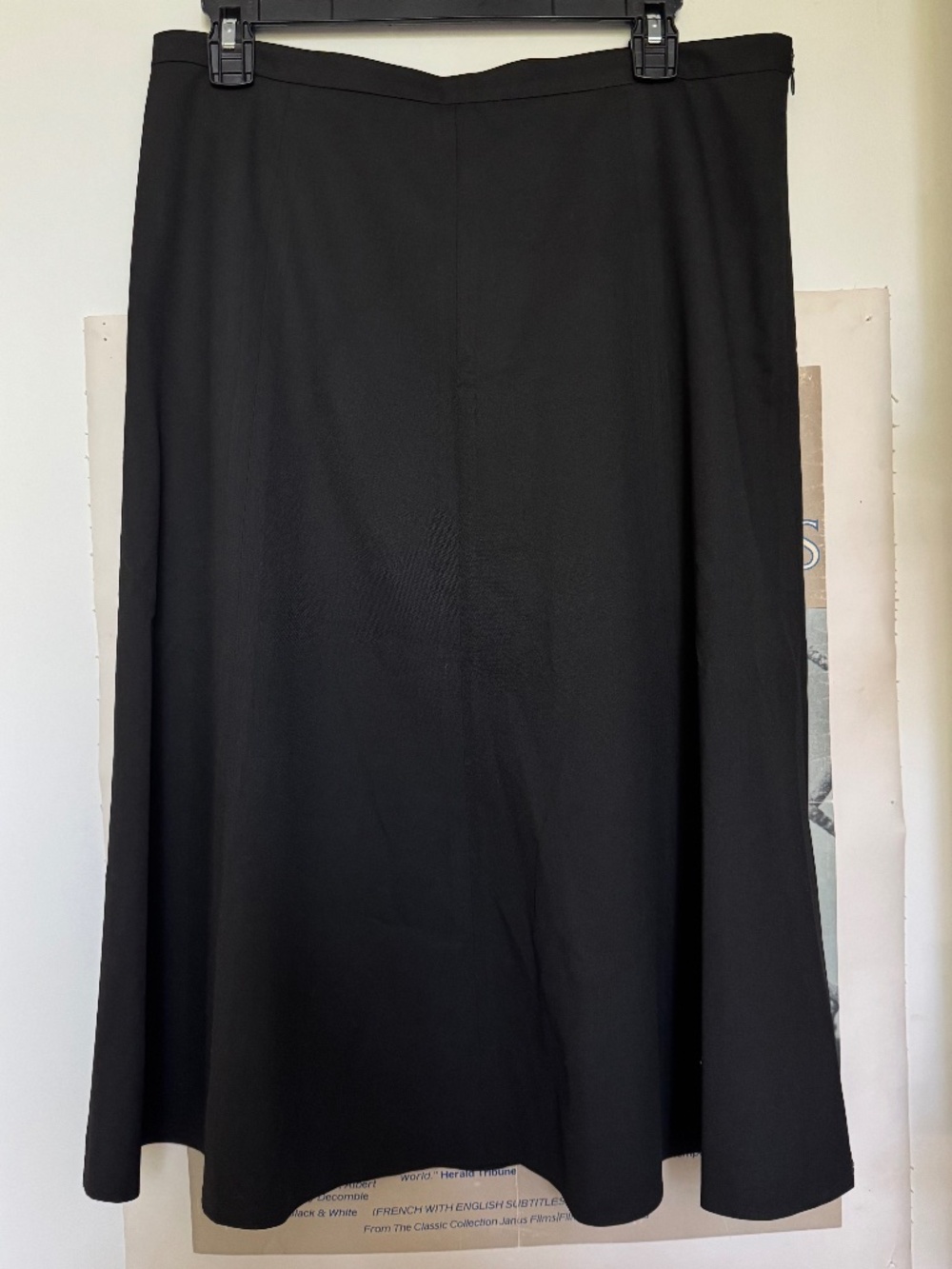 INC International Concepts Black A-Line Midi Skirt